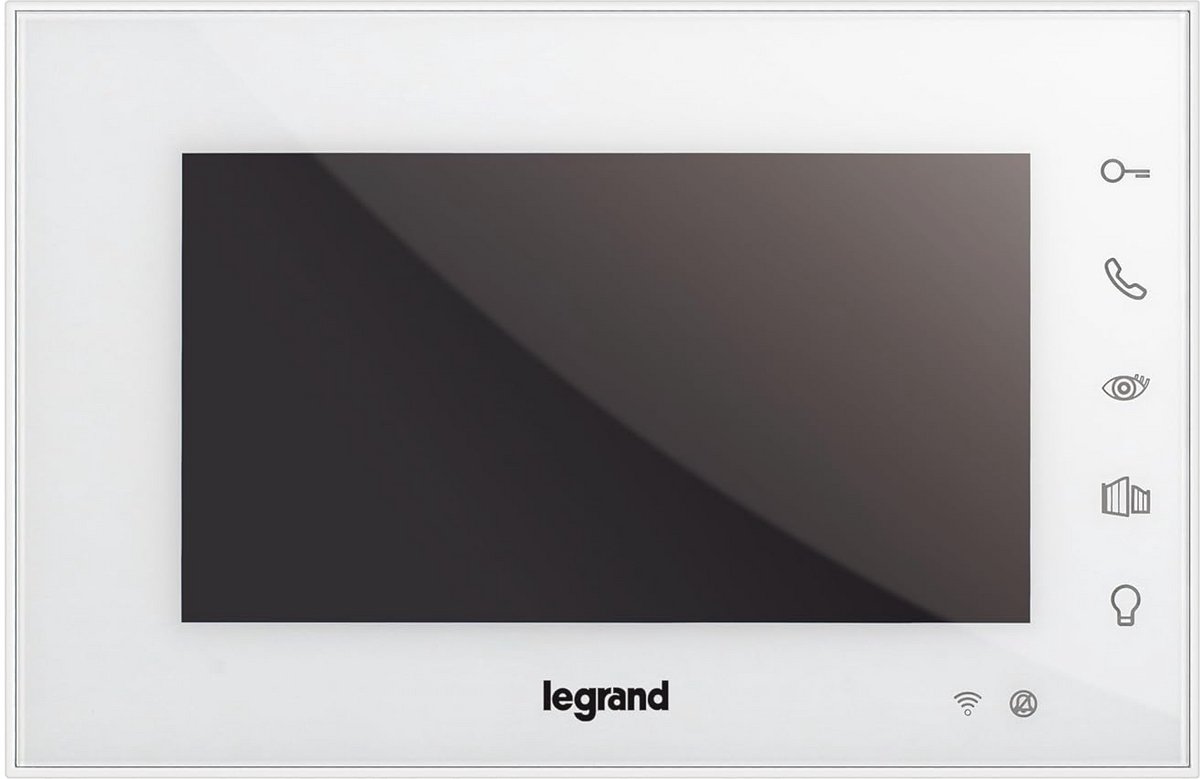 WiFi-video-binnenplaats met 7 inch hoogglans-kleurenmonitor, sensorknoppen, smartphone-aansluiting en app-bediening