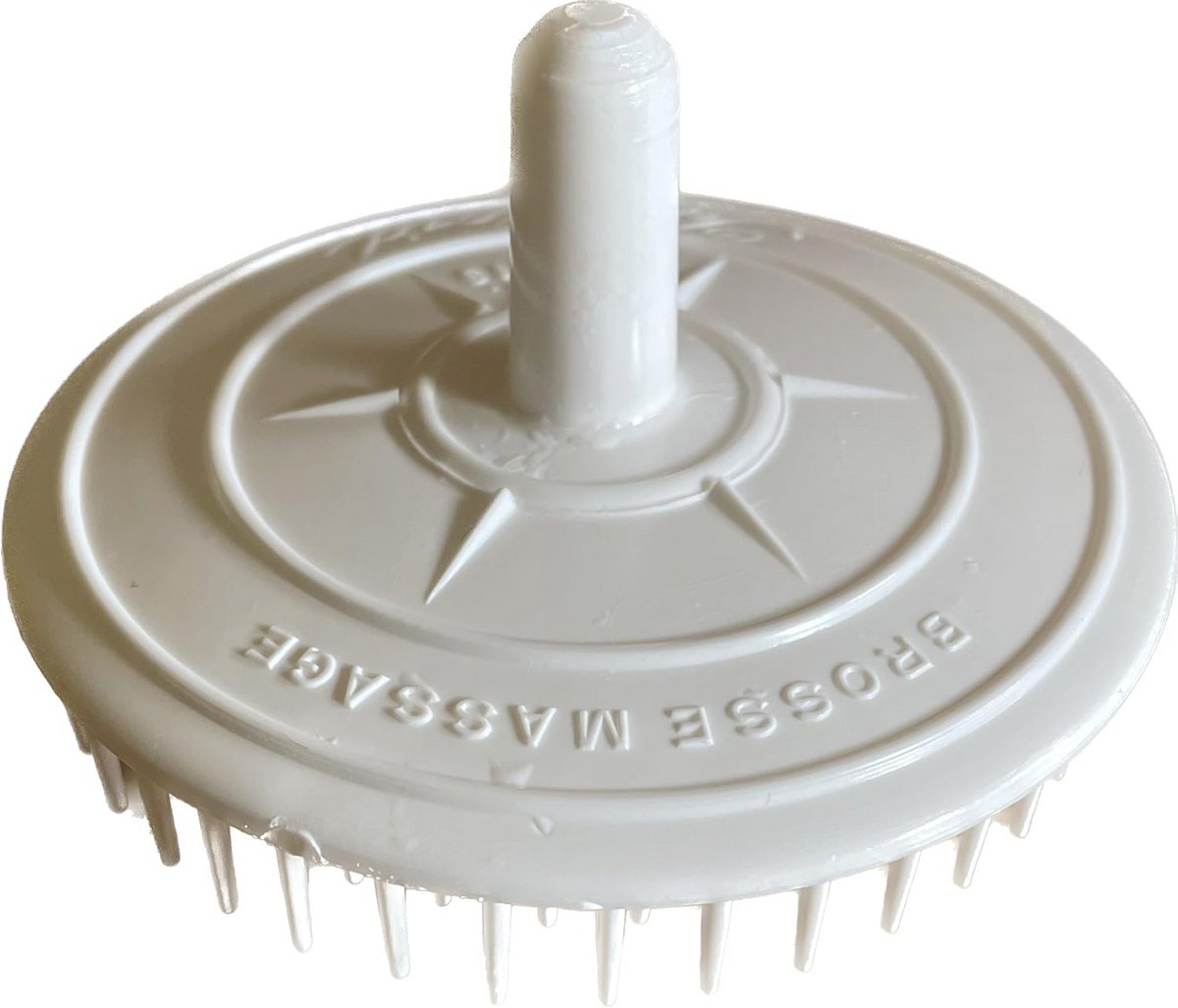 Massageborstel met 8 cm diameter voor hoofdmassage - Kleur wit