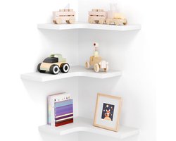 L-vormig Hoekrek Wandplank - Ruimtebesparend Design voor Keuken, Badkamer en Woonkamer - Set van 3 - Stijlvol en Functioneel