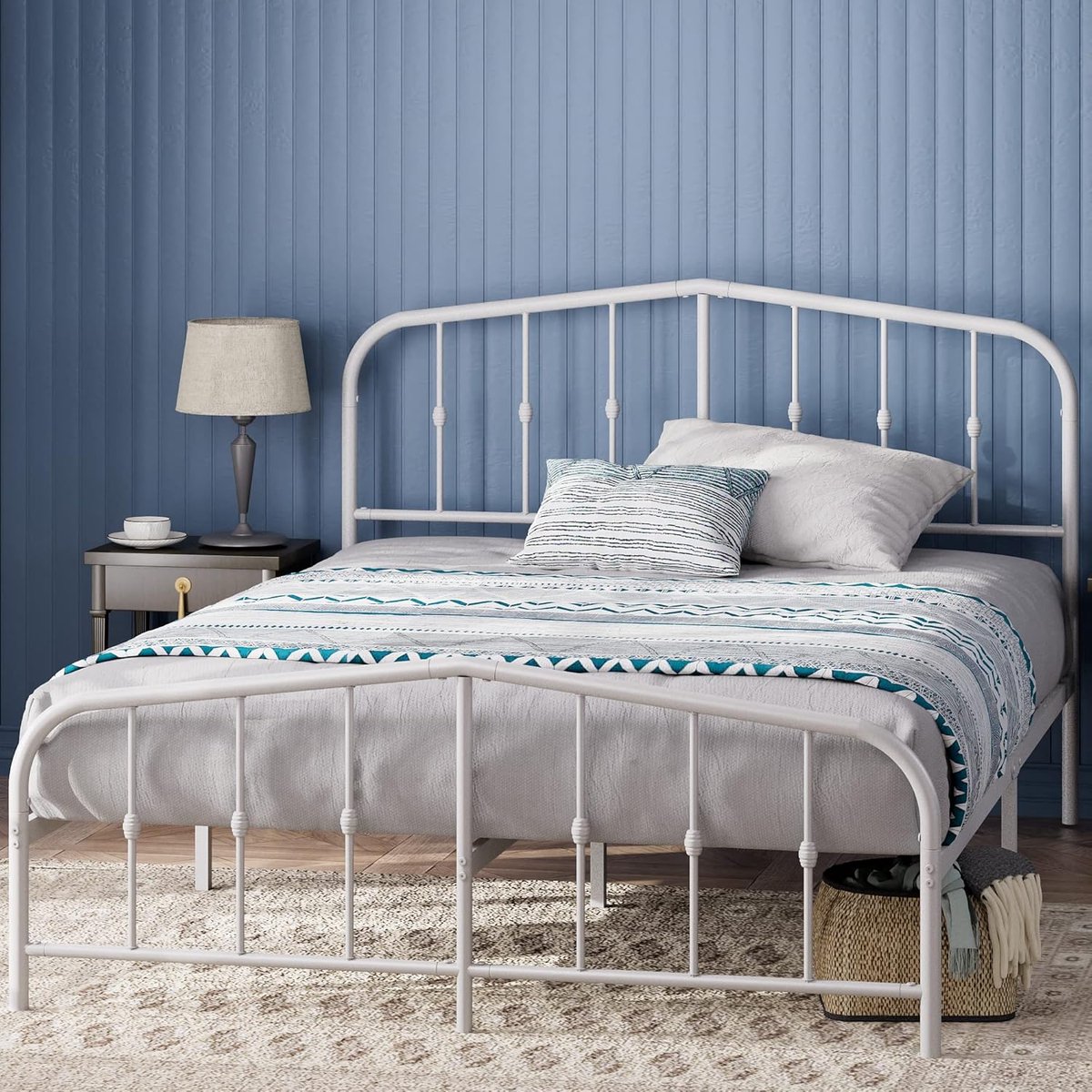 Luxe Metalen Eenpersoonsbed 100x200 cm - 100x200 cm - Wit - 100x200 cm – 31 cm - Medahomestore