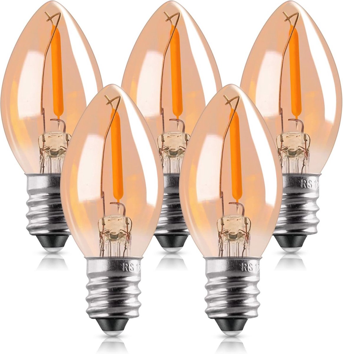 C7 LED Lamp E14 Edison 0.5W Filament Kachelverlichting Warm Wit Vintage 5 Stuks