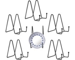 Kruodop 5 Pack Plate Stands voor Display, 7,5 cm Plaathouder Display Stand, Metalen Frame Houder Stands voor Boek, Foto's, Foto Ezel, Tafelblad Art