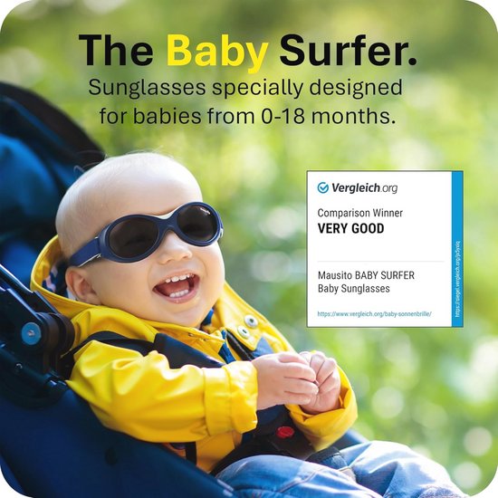 Mausito BABY Zonnebril 0-18 maanden jongen & meisje I FLEXIBELE babyzonnebril VERGELIJKINGSWINNAAR I 100% UV-BESCHERMING Europees ontworpen baby zonnebril — afbeelding 4