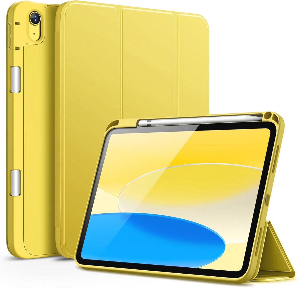 Dunne iPad Hoes met Pencil Houder voor 11e/10e Generatie (2025/2022) - Geel