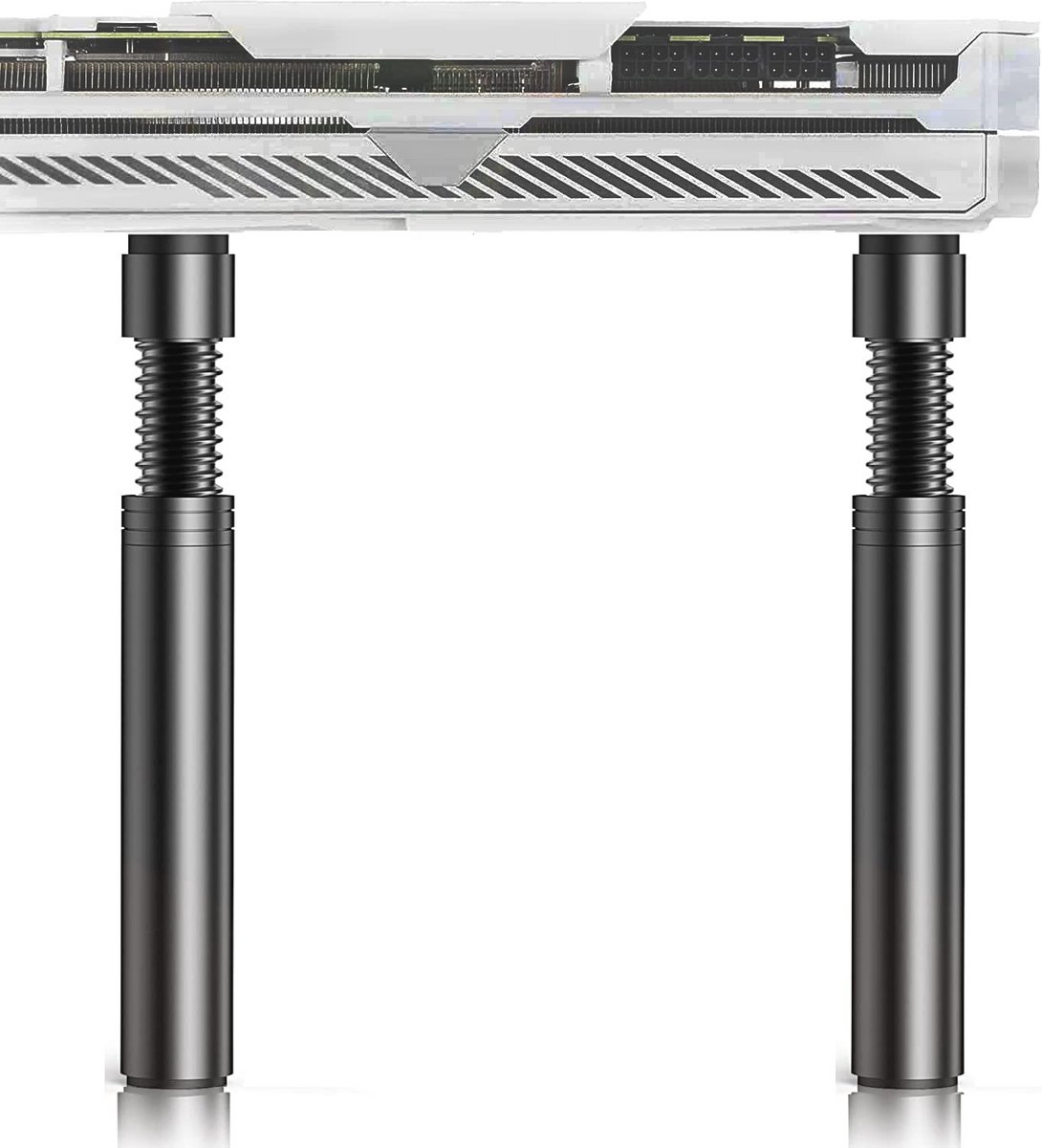 Videokaart Ondersteuning Bracket - Verstelbare Aluminium GPU Steun - 2 Stuks Zwart