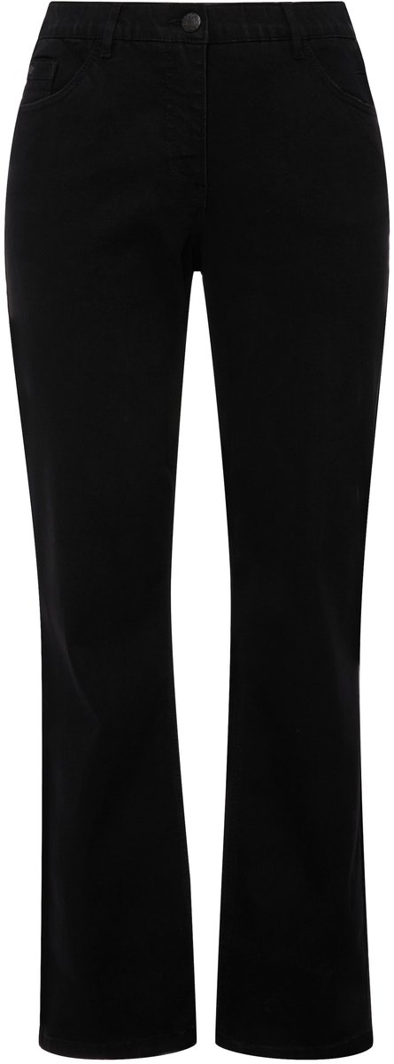 Ulla Popken - Dames - Jeans Mandy recht 5-pocketmodel comfortabele tailleband - Klassiek zwart - Maat 120