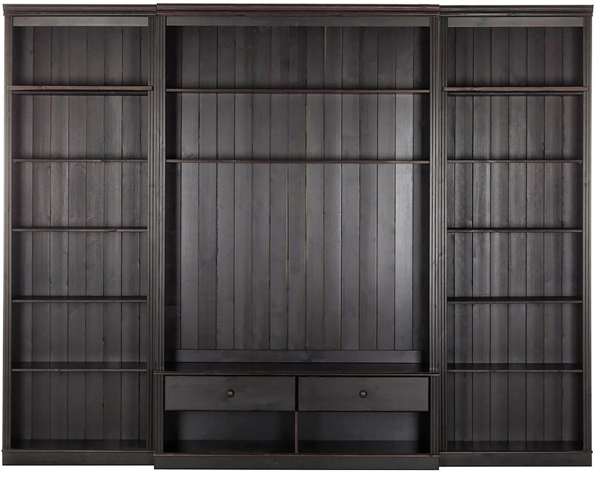Notio Living Anita-Wandunit met 2 boekenkasten en 1 lowboard in den Havana Bruin