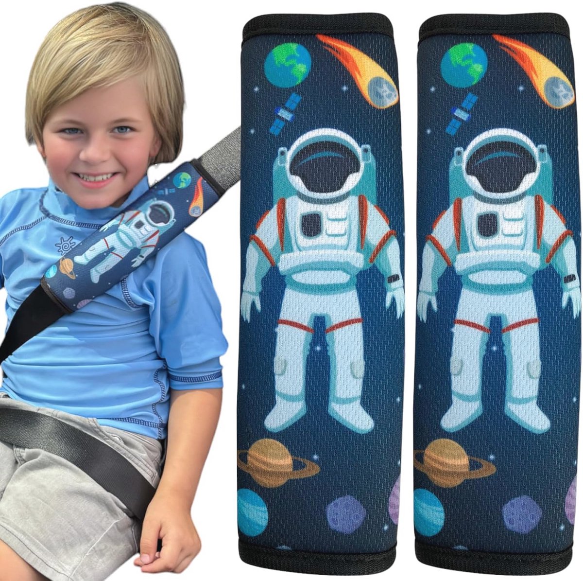 Kindergordelbescherming Kussen met Astronaut Motief - Ideaal Voor Kinderen en Baby's - Geschikt voor Alle Gordelhoogtes