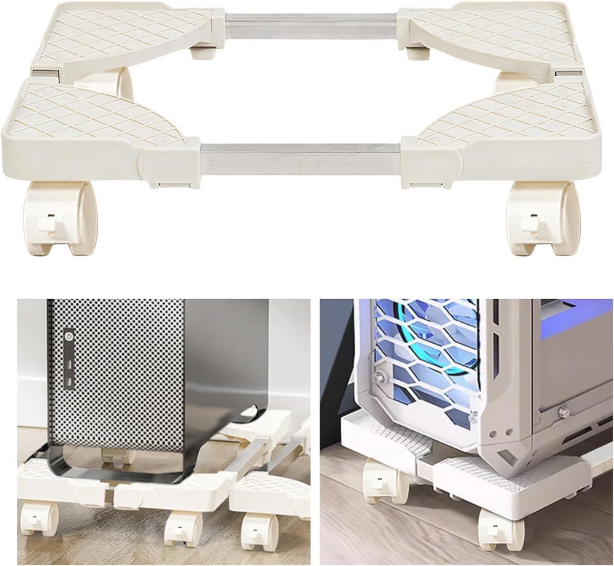 Verstelbare CPU-standaard met Wielen - Universele Computerhouder voor PC Behuizing