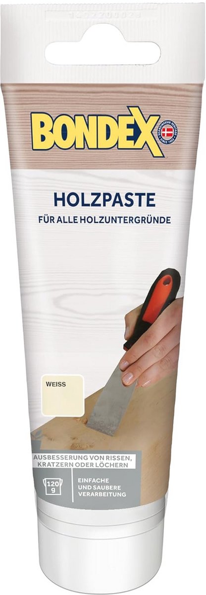 Houtkit voor het repareren van scheuren en gaten - Wit 0,12 kg