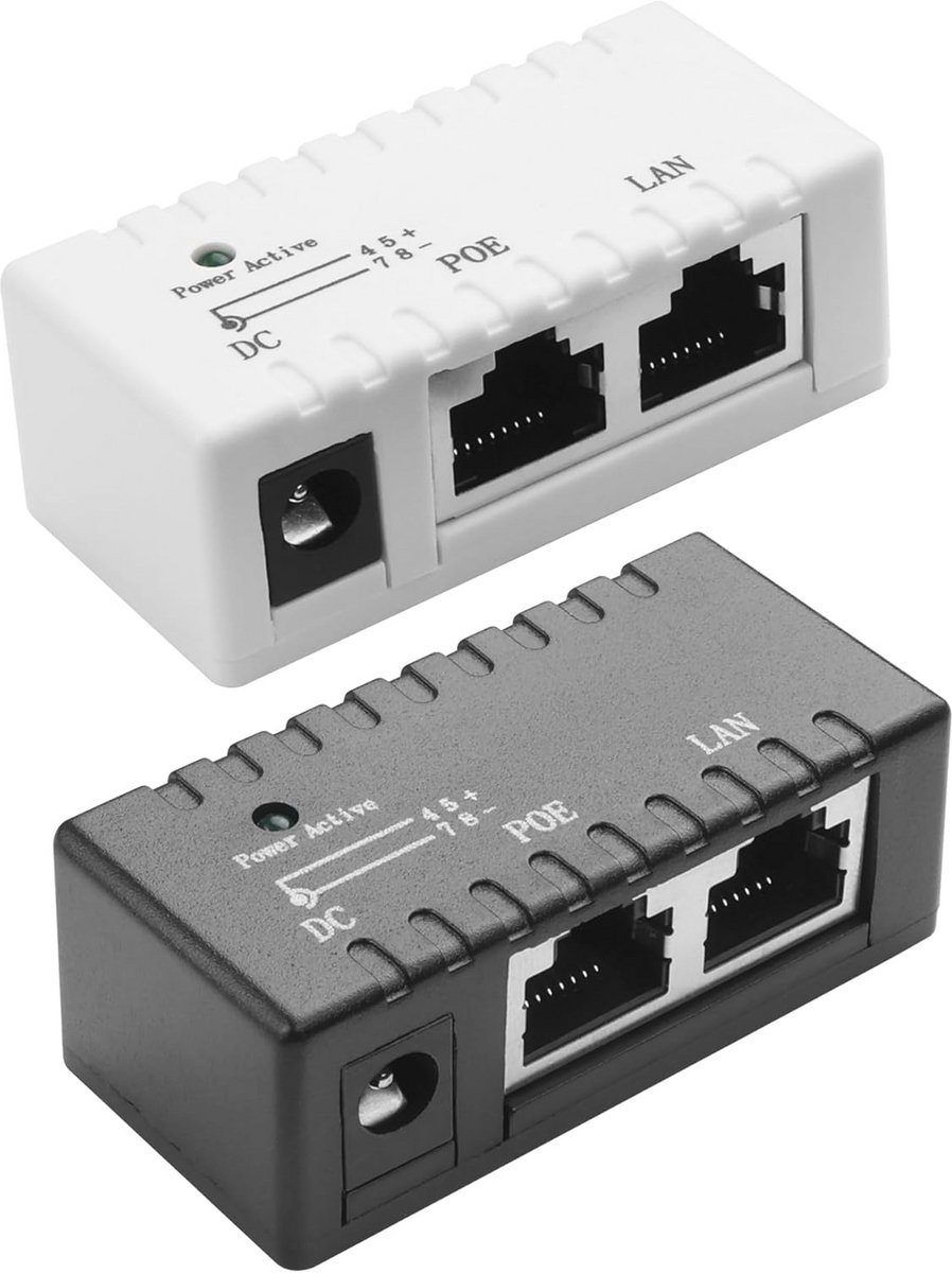 Passieve PoE Adapter 5V-48V DC 96W | PoE Injector/Splitter/Combiner | 10/100Mbps Ethernet | Compact voor Beveiligingscamera's en Zonnestelsels