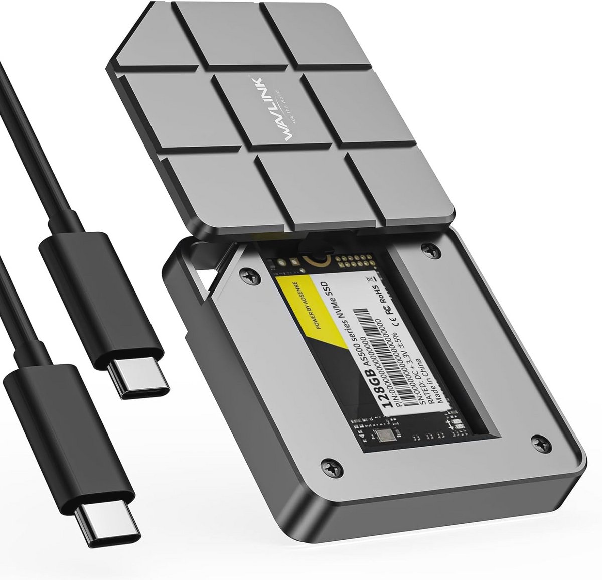 USB naar M.2 NVME SATA SSD Behuizing - 10 Gbps USB C Externe Huls voor 2230 2242 SSD - Gereedschapsvrije Installatie tot 8 TB
