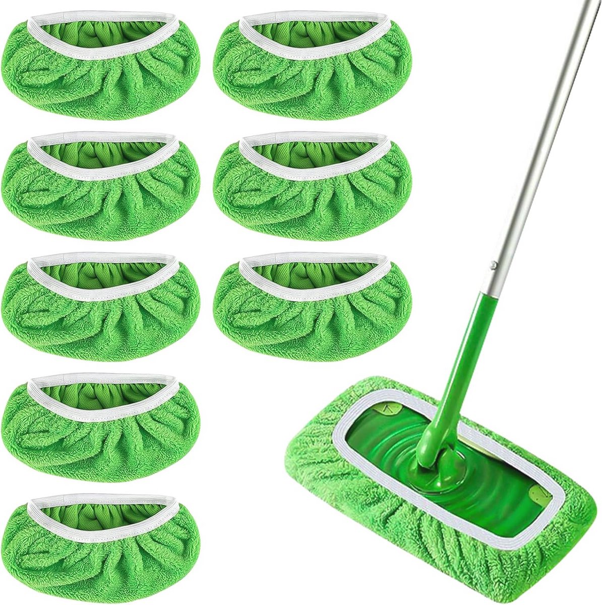 8 Herbruikbare Vloerdoeken voor Swiffer Mop - Vochtige en Droge Doeken met Hoge Water- en Vuilopname