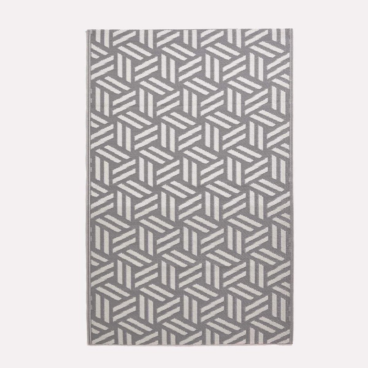 Geometrisch buiten tapijt voor tuin en terras - 100% gerecycled kunststof - 120 x 180 cm - waterdicht en lichtgewicht