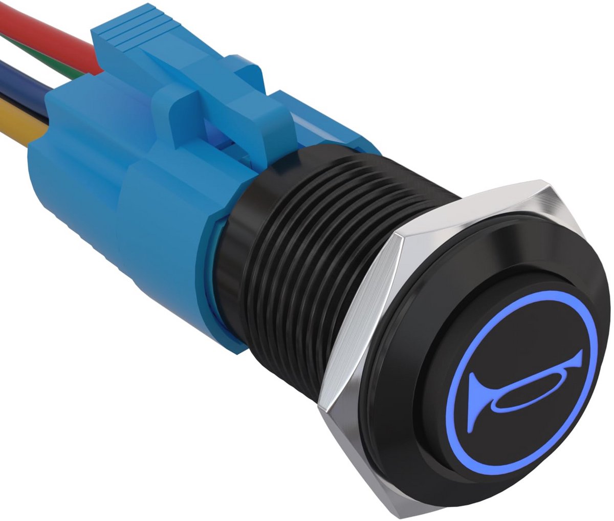 19MM Momenten Claxon Knop Drukschakelaar 12V met LED - Waterdichte Momentary Drukknop voor Auto, RV, Boot