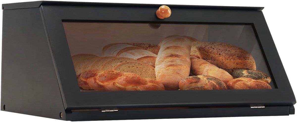 Eco Bamboe Broodtrommel voor brood en toast - Keuken Opbergdoos met Transparant Venster