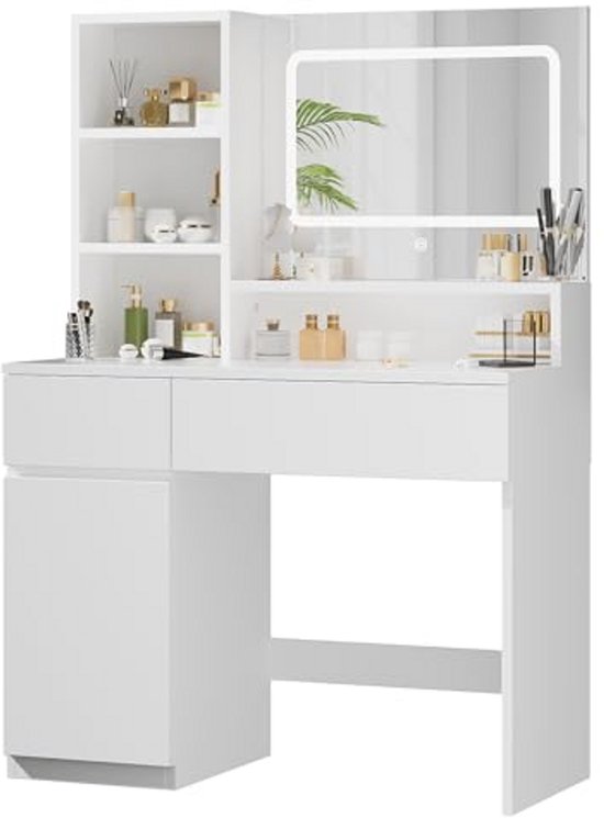 Vicco Make-uptafel Sherry, Wit Hoogglans, 120