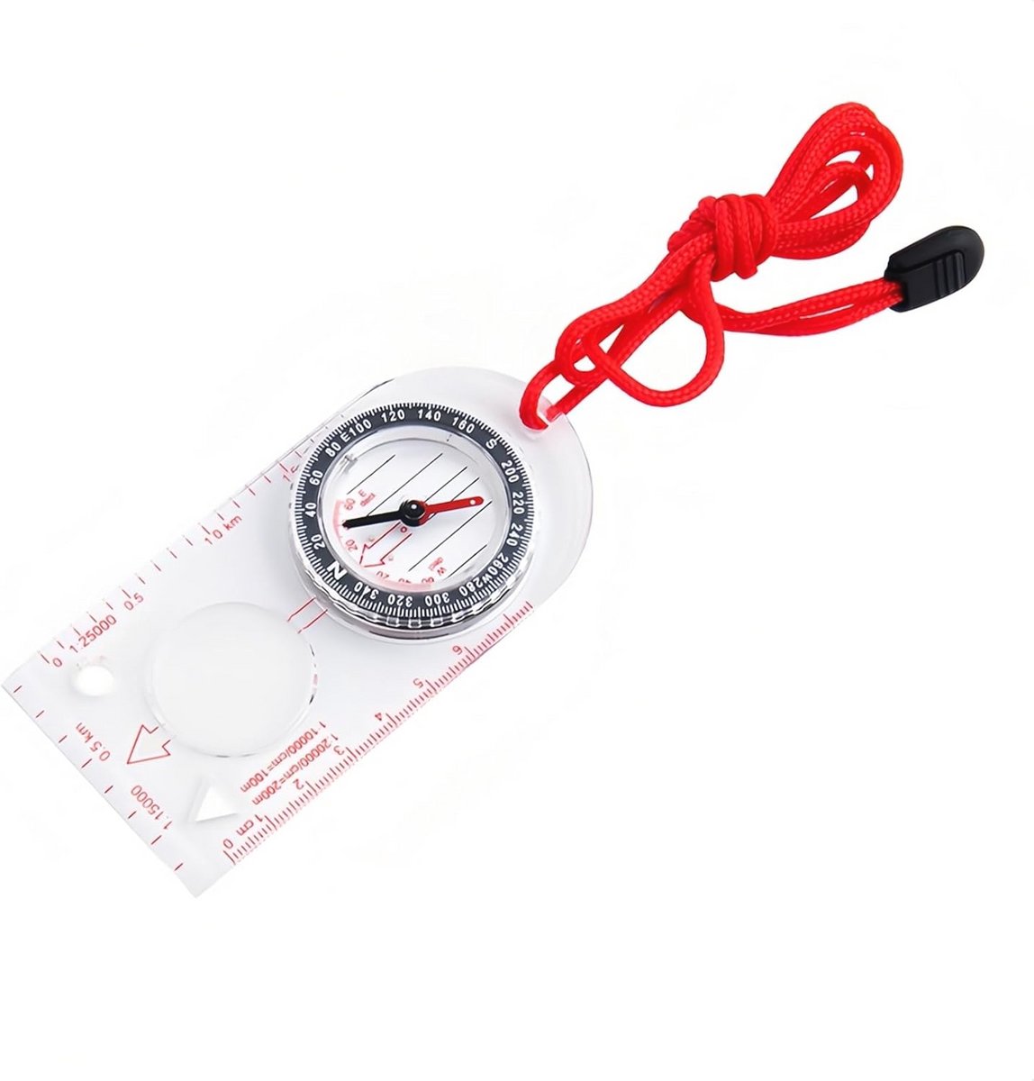Navigatie Kompas en Kaartliniaal Vergrootglas met Verstelbare Lanyard voor Avonturiers en Buitensportliefhebbers