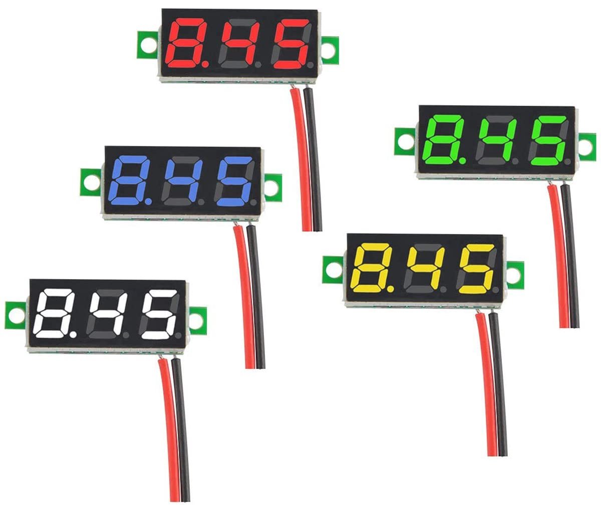 Mini Digitale DC Voltmeter 0,28” - 5 Stuks, Spanningstestermeter voor 2,5V-30V