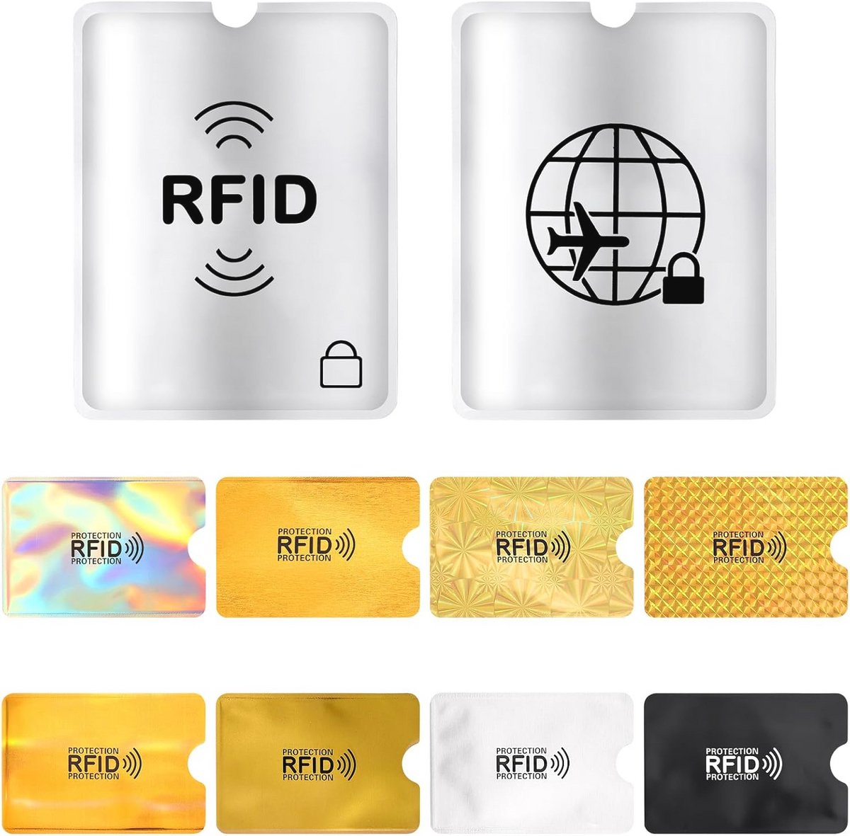 Set van 30 NFC-beschermhoezen voor bankpasjes met RFID-blokkering en kleurrijke ontwerpen