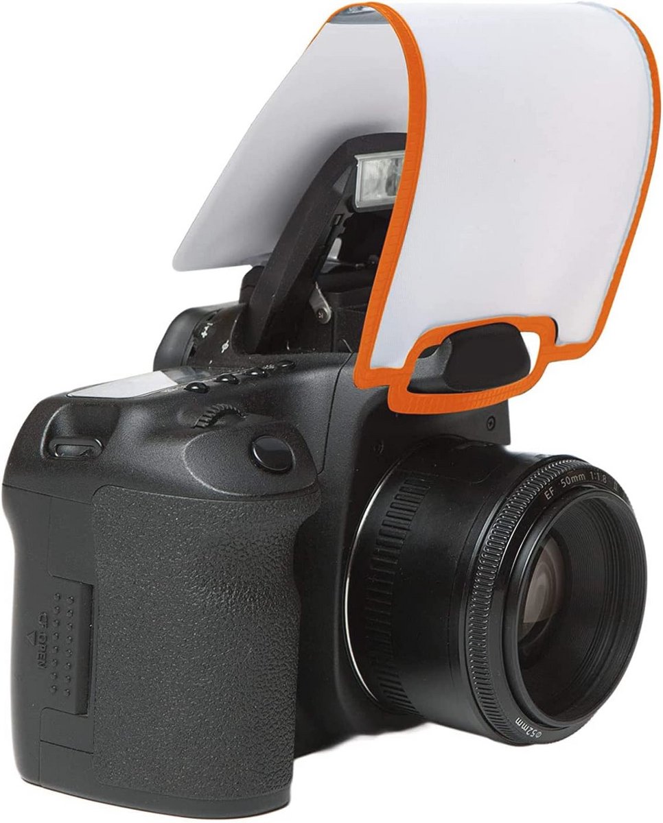 Soft Screen Flash Diffuser voor Digitale SLR Camera's - Neon Oranje