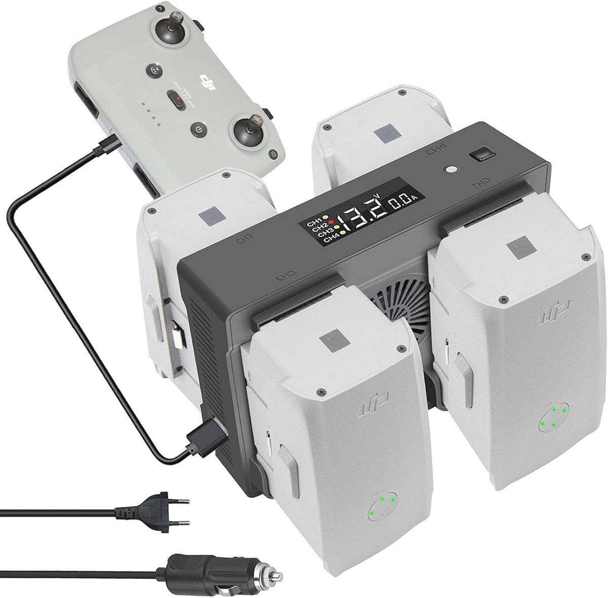 5-in-1 Accu-wandlader en Autolader voor Mavic Air 2 en Air 2S Drones