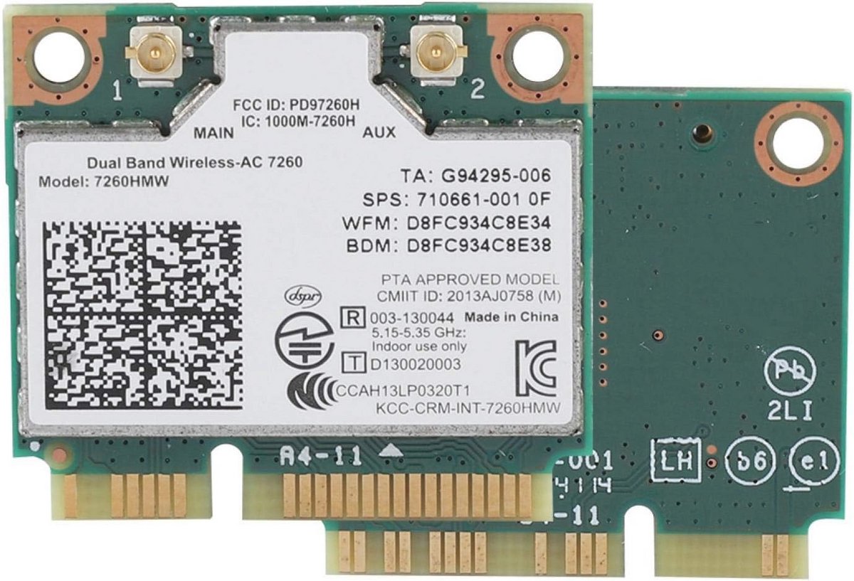 WLAN-netwerkkaart voor laptops met Bluetooth 4.0 – Draadloze WIFI-kaart met Mini PCI E-interface