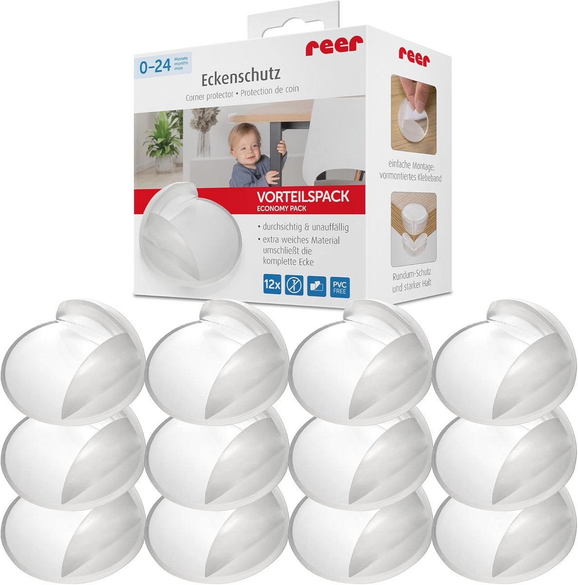 Hoekbescherming voor baby's - 12 Stuks, Transparant en Veilig zonder PVC, BPA of Latex
