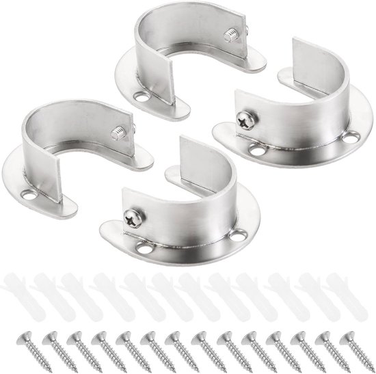 Garderobe Staaf Beugel 4 Stks, Ronde Buis Flens Kit 32mm