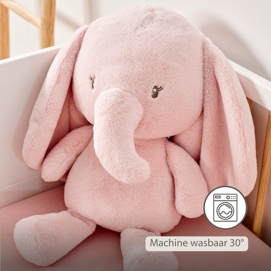 Nattou FanFan Maxi Knuffel Olifant - 60 cm - Zachte baby knuffel - Baby cadeau - Roze van Nattou — afbeelding 4