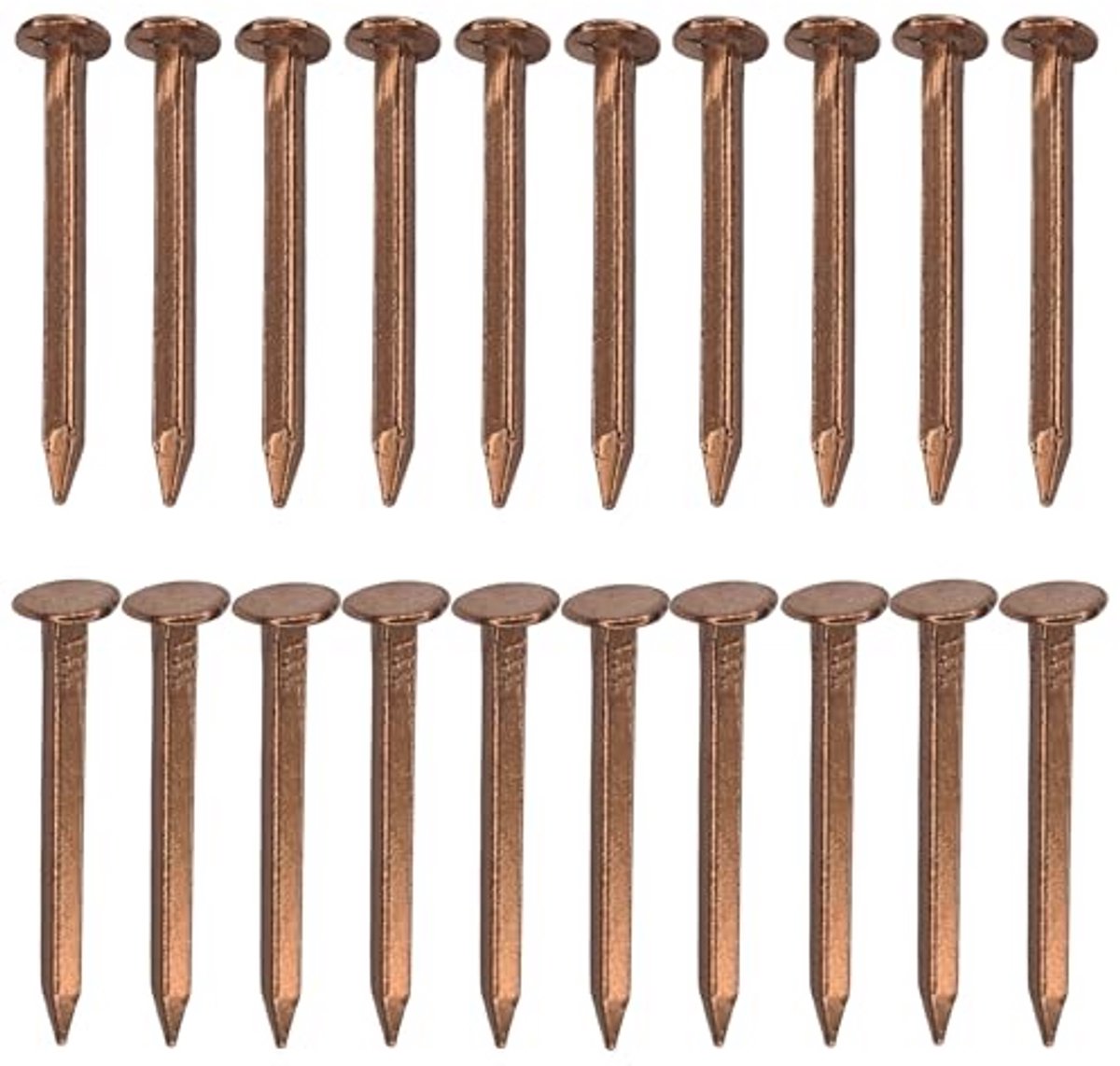 Spijkers van koper voor montage en decoratie – 20 stuks 2 x 30 mm