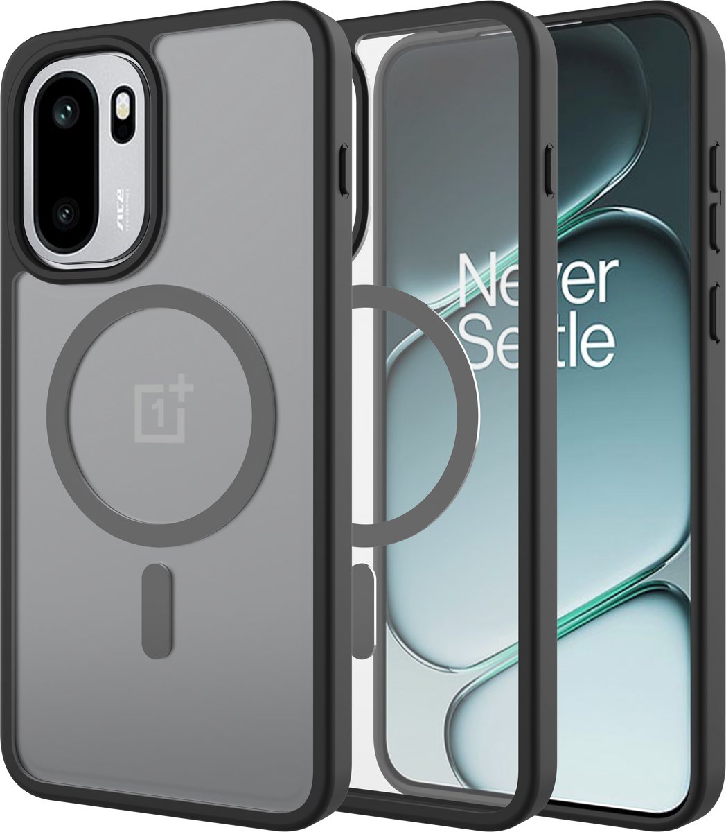 Cazy hoesje geschikt voor OnePlus 15R Hoesje geschikt voor MagSafe - Military Grade Backcover - Zwart