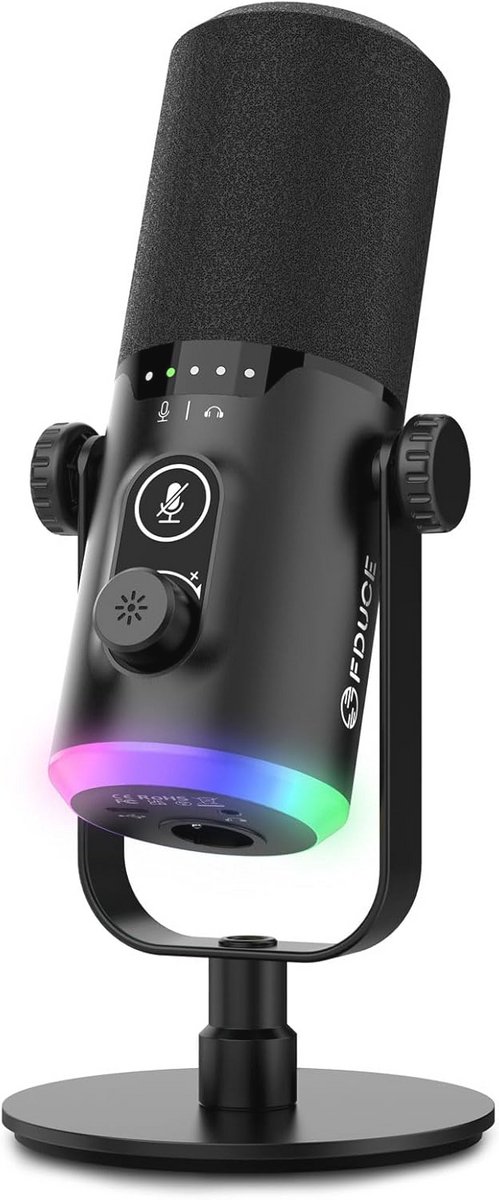 USB/XLR Gaming Microfoon met RGB-verlichting en Desktop Stand voor Podcasting en Streaming