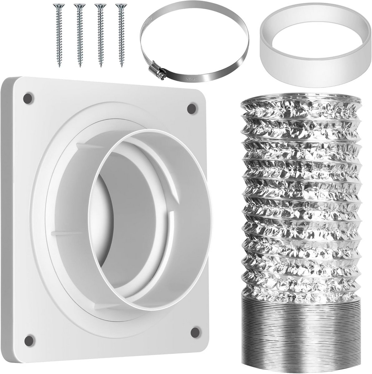 4 Inch Droger Ontluchtingsslangconnector - Binnendroger Ventilatiedeksel met Snelkoppeling