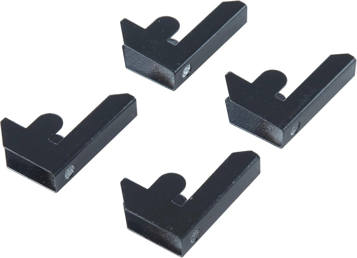 Connector voor steekrek, opbergrek, heavy duty rek, metalen kelderrek, werkplaats rek, set van 4 of 6 stuks, zwart of zilver