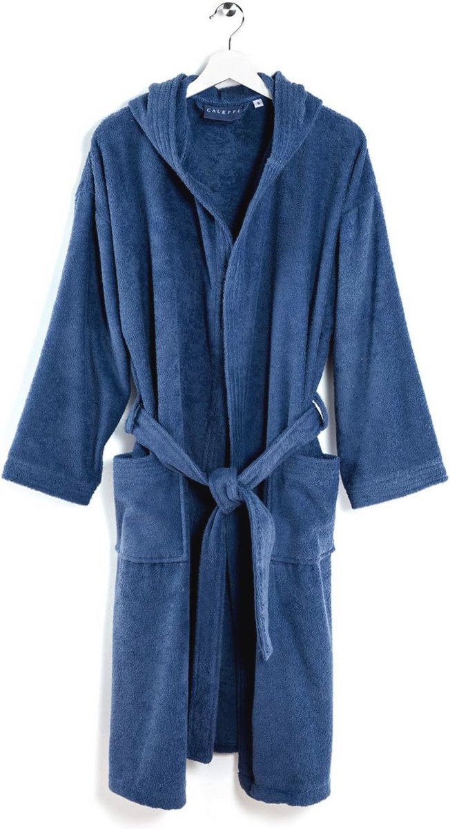 Hooded Cotton Bathrobe XXXL Indigo