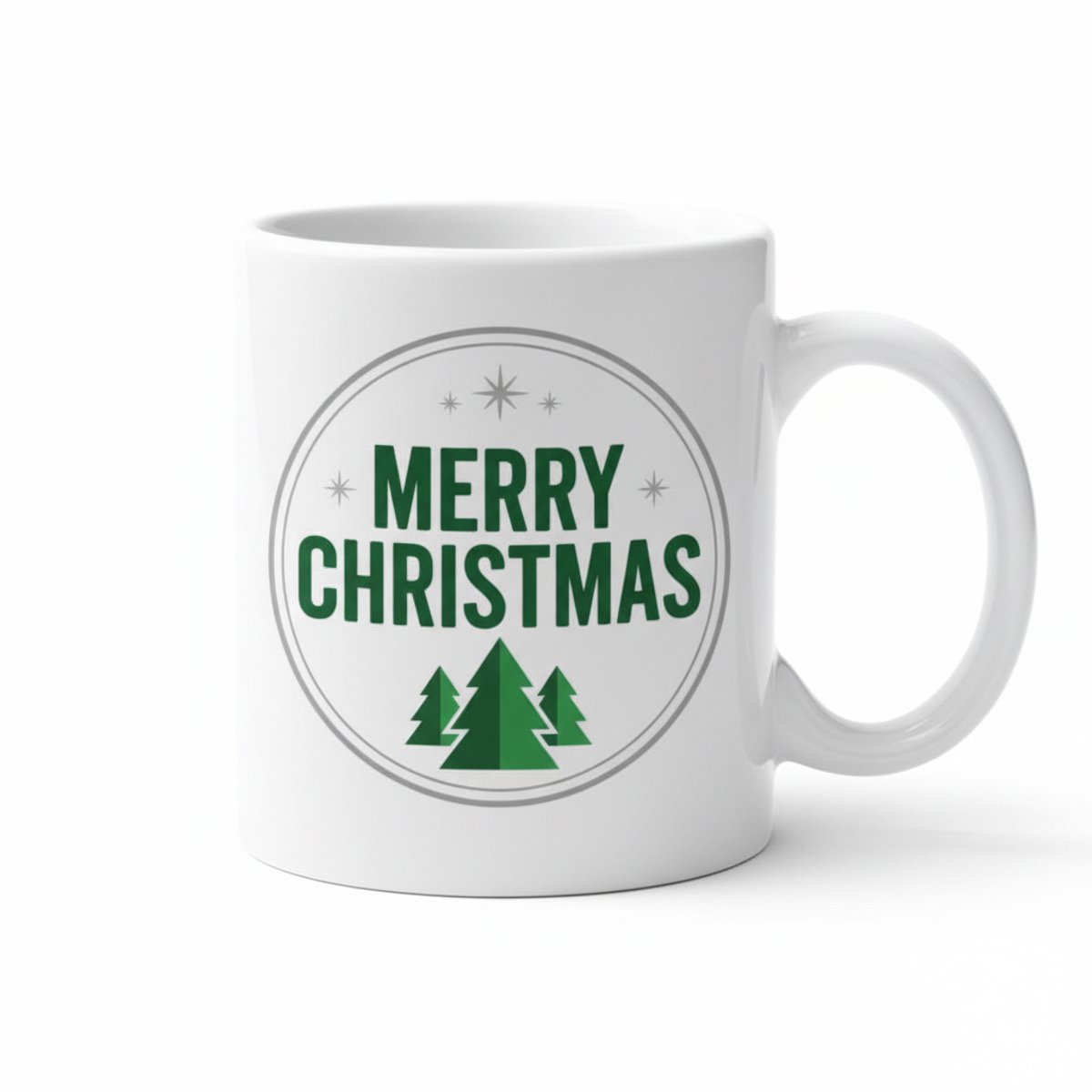 Merry Christmas Mok 330ml – Feestelijke Kerstbeker met Dennenboom Design – Perfect Cadeau