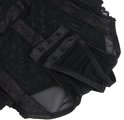 Zwarte mesh body met kanten details en drukknoopsluiting.
