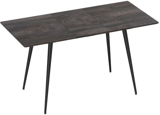 COMUHOME Uitschuifbare inklapbare eettafel met uitklapblad, 2 laden en 4 wielen voor woonkamer keuken boerderij ruimtebesparende tafel in walnoot