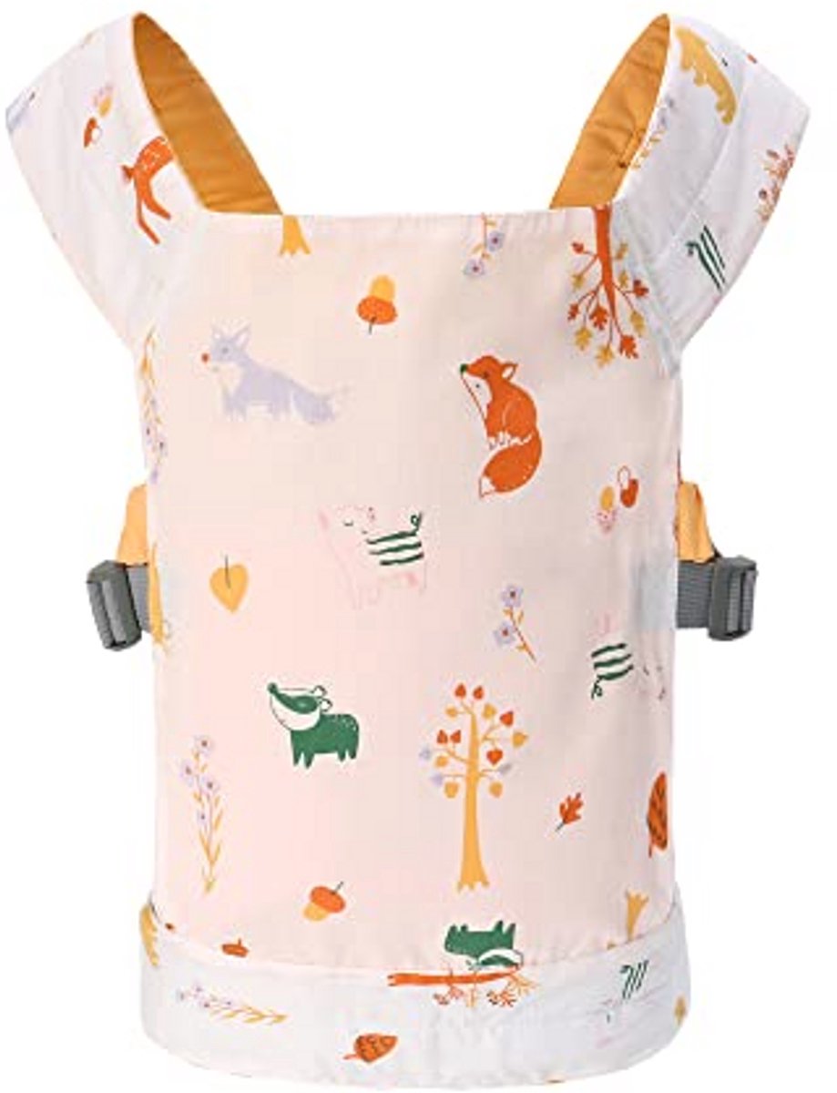 Baby Baby Carrier for Kids, Front and Back Carry with Adjustable Straps for Girls, Stuffed Toy Carrier, Doll Accessories for Kids, 100% Cotton