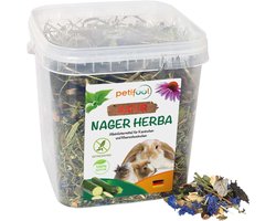 petifool Herba Knaagvoer voor knaagdieren, 430 g, knaagdiervoer voor konijnen en cavia's, zonder kunstmatige toevoegingen, 100% natuur, diervriendelijk voer