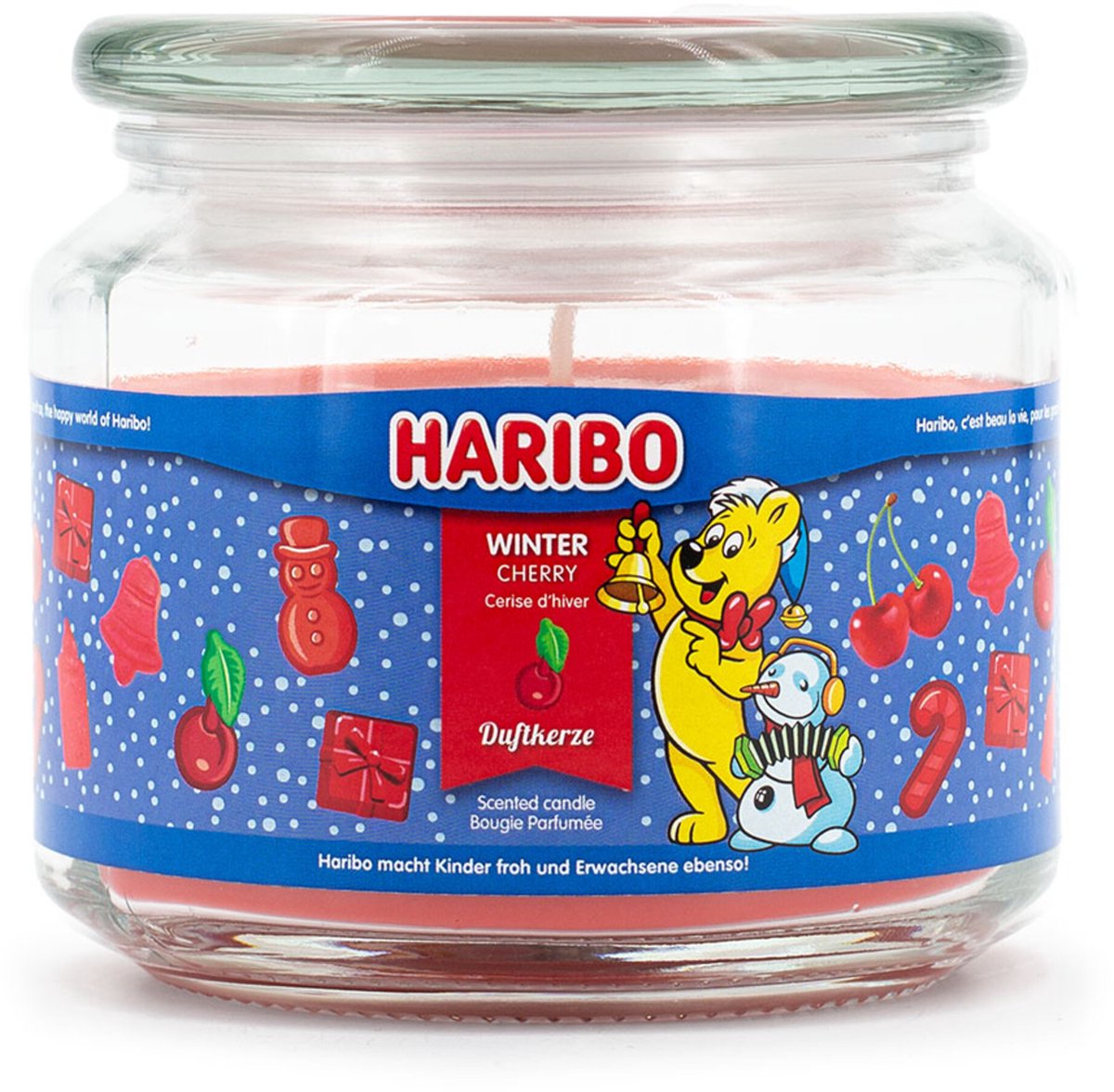 Haribo geurkaars - met winterkersgeur rood