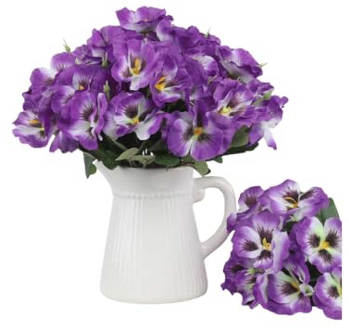 10 Bundels Kunstmatige Viooltjes - UV-bestendige Bloemen voor Buiten - Zijde Chrysanten vo