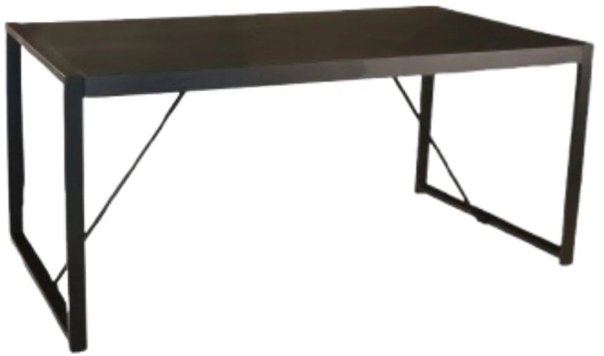 Lizzely Garden & Living Eettafel Flora rechthoekig 180cm zwart duurzaam mangohout eetkamertafel