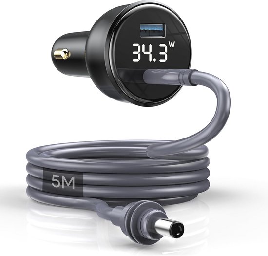 Mini Auto Adapter voor 12V-24V Voeding met USB-C en Digitale Display | bol