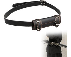 Sword Holder met Strap - 110 cm - Middeleeuwse Zwaard Strap - PU Leer Zwaardhouder - Verstelbare Zwaardhouder - Perfect voor Cosplay - Samurai Fans - Rapier Belt voor Halloween en Kerstfeesten