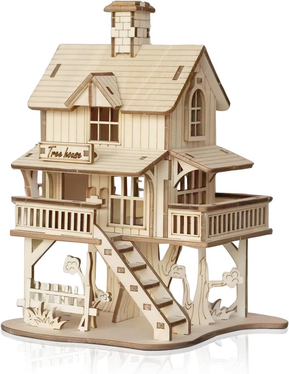 3D Puzzle Boomhuis - Houten Model Kits voor Volwassenen, DIY Bouwset voor Thuisdecoratie en Cadeaus