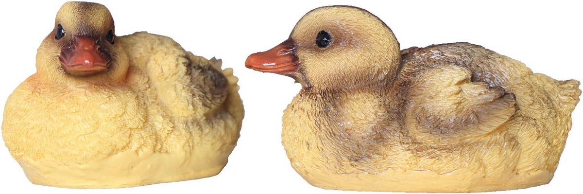 Set van 2 Lifelike Dreefende Eend Figuren - Miniatuur Ornamental Decoratie voor Tuin en Vijver