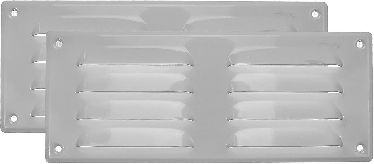 Ventilatieroosters met Insectengaas 260x105mm - 2 Stuks voor Ventilatie en Ontluchting