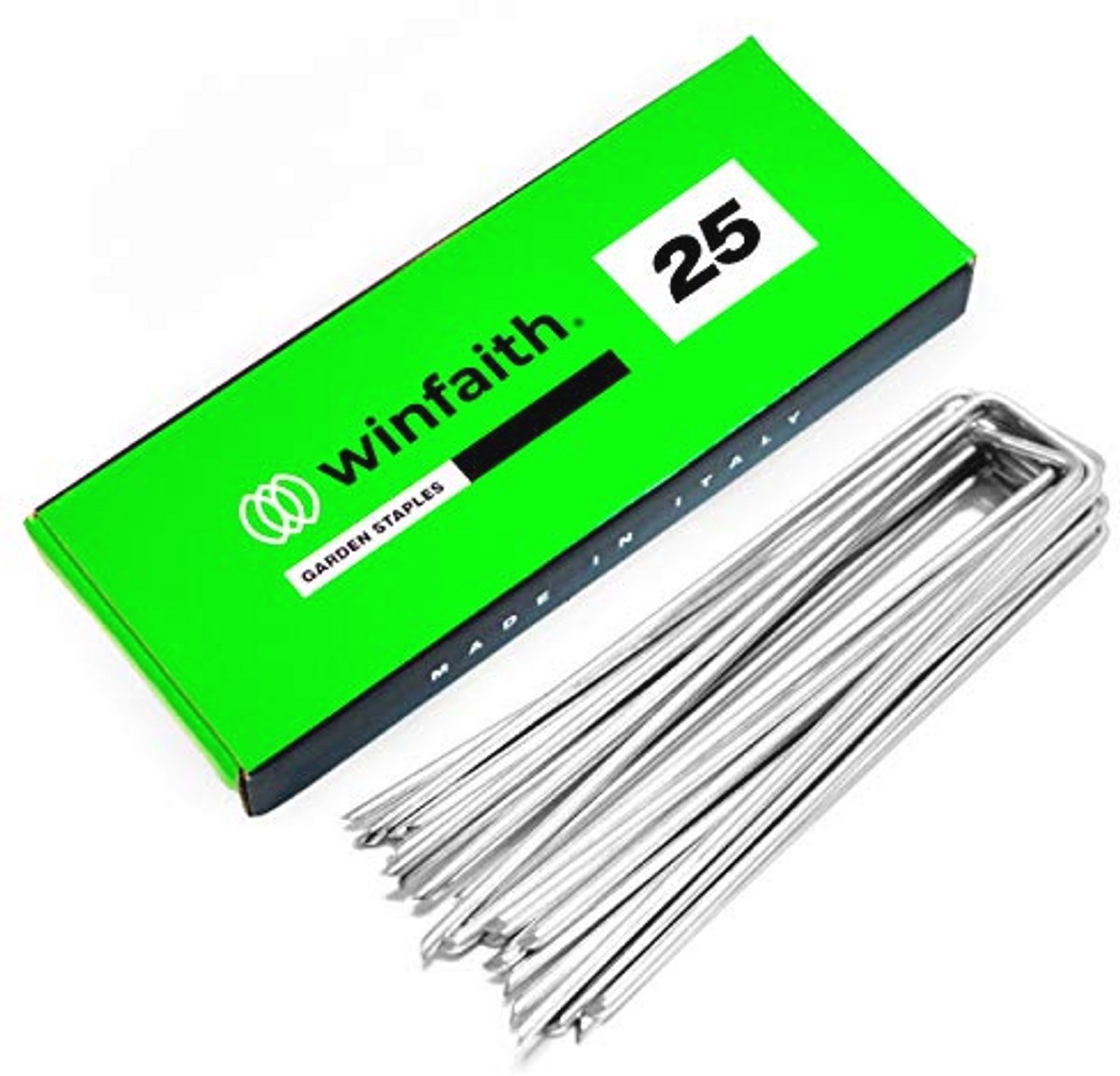 Bevestigingsharingen 25 stuks van staal thermisch verzinkt voor tuin kunstgras - Hoogte 150 mm, Breedte 30 mm, Diepte 3 mm